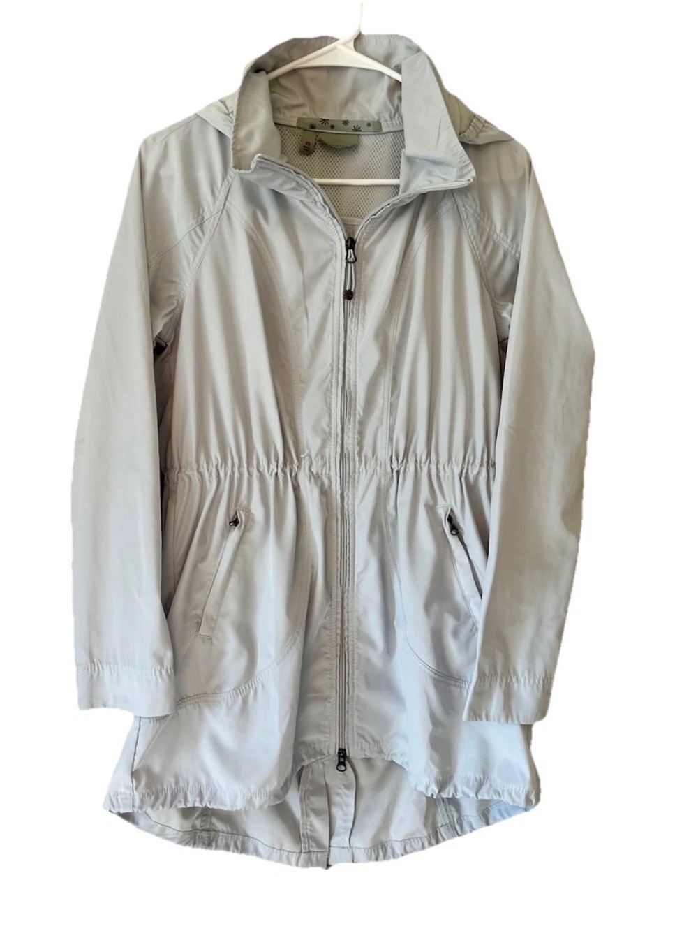 Athleta Light Gray Zip-Front Utility Anorak Rain Jacket Size XS - Picture 2 of 12